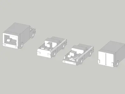 Pick Up and Trucks by Outland Models Low-poly 3D model