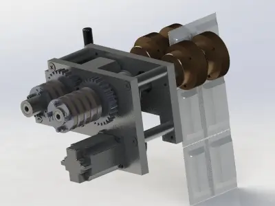 Bag-type product roller conveying mechanism 3D model