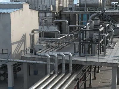 Refinery Units PBR 3D model