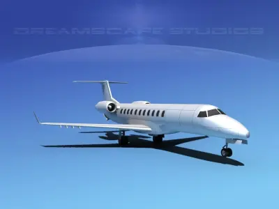 Embraer E-135 Regional Jet LP SS Low-poly 3D model