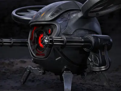 Combat Drone-003 Low-poly 3D model