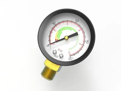 pneumatic pressure gauge 3D model
