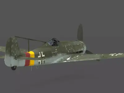  Focke-Wulf Ta 152 C-3 3D Model High-Altitude WWII Fighter Low-poly 3D model