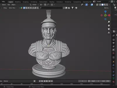Medieval Roman Soldier Pawn Chess Piece 3D print model