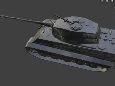 king tiger tank Low-poly 3D model