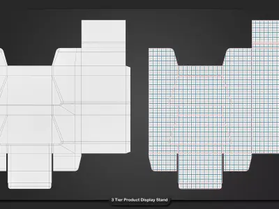 Packaging Box Set 3 Tier Display Giftbox Gable Tuck End Boxes Low-poly 3D model