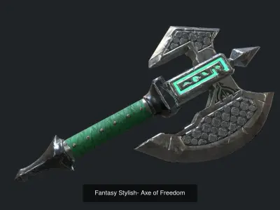 Low poly Fantasy Stylish Axe Bundle 3D Model Collection