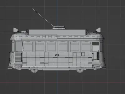 Old tram 3D model buy