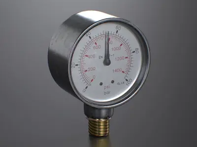 Pressure Gauge Low-poly 3D model