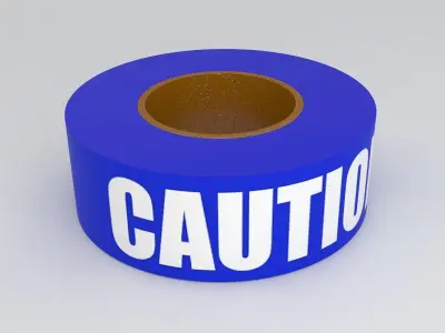 Caution Tape Blue 3D model