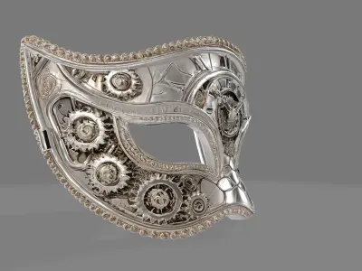 Timekeeper 3D Mask in Ornamental Carnival Style 3D print model