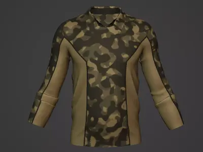 Military Soldier Clothing T-shirt Low-poly 3D model 50