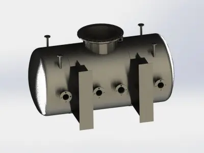 Pressure Vessel assembly Low-poly 3D model