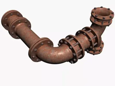 Industrial Pipe 3d Model Low-poly 3D model