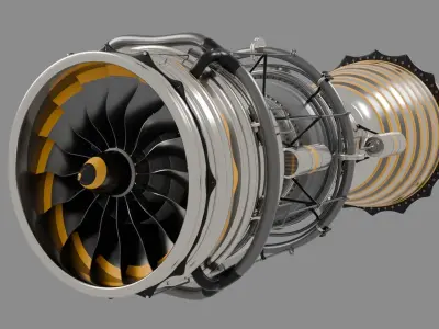 Turbofan Jet Engine 3D model