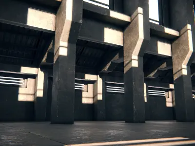 Hangar 04 PBR Low-poly 3D model