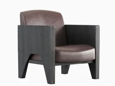 Modern Leather Armchair 03 3D model