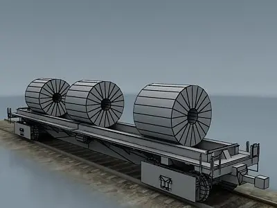 rail wagon 3 Low-poly 3D model