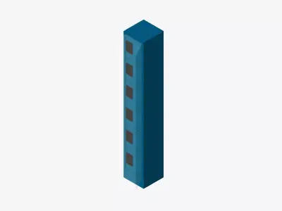 Locker - Metal - Locka - Classic - Six Tier Low-poly 3D model