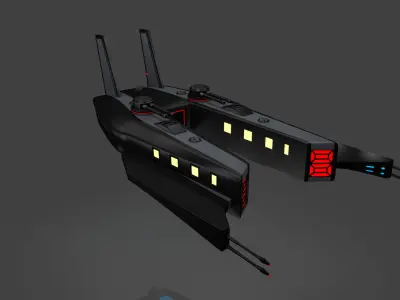 Spaceship 3D model 10