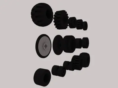 Lego Tire pack Low-poly 3D model