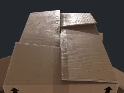 Cardboard box Low-poly 3D model order