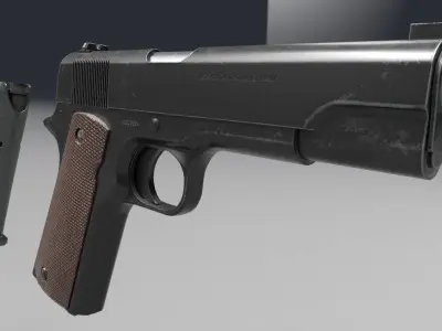 handgun h1911 Low-poly 3D model