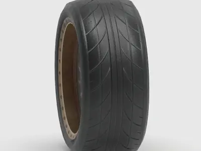 High-Performance Car Wheel Assembly Low-poly 3D model
