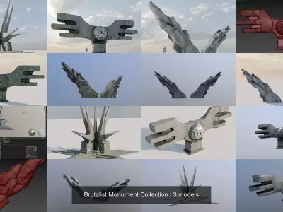 Brutalist Monument Collection 3D Model Pack