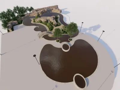 public park-Private Park Landscape 3D model buy