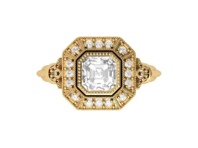 Asscher Ring 3D print model buy