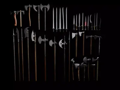 Melee Weapons Mega Pack Low-poly 3D model