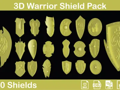 3D Warrior Shield Pack 3D model