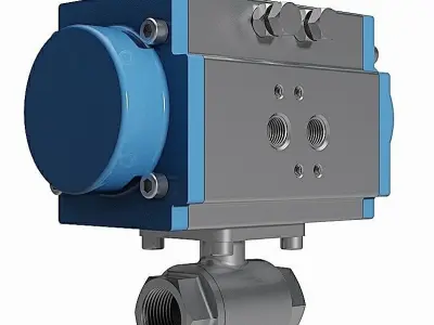 Two Piece Pneumatic Ball Valves - BSP Threaded Ends -  3D model