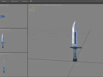 Cartoon dagger - melee weapon  Low-poly 3D model