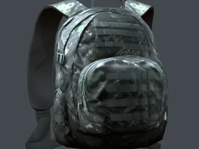 Backpack Camping Generic military human bag storqge baggage Low-poly 3D model 11