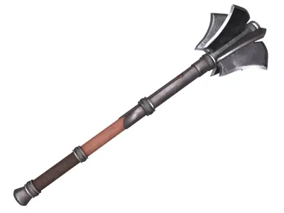 Medieval mace Low-poly 3D model 10