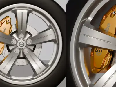 Nissan 350Z Wheel Set All High Quality for Visualization 3D model