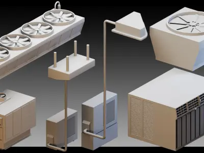 90 Industrial air conditioners- Kitbash- High detail 3d models 3D model