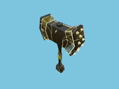 Medieval War Hammer 06 Thunder Elemental - Fantasy Weaponry Low-poly 3D model