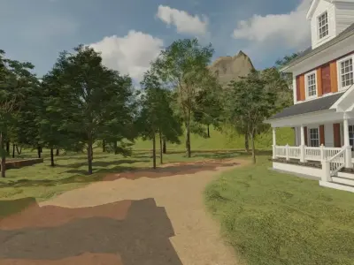 Aerial View Of A Historic Estate 3D model
