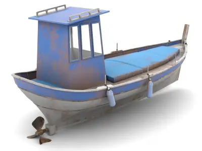 Fishing Boat 04 Low-poly 3D model