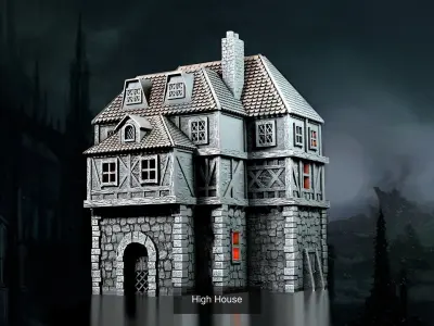 Antique houses 3D Model Pack