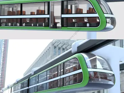 Elevated Train Concept Free 3D model