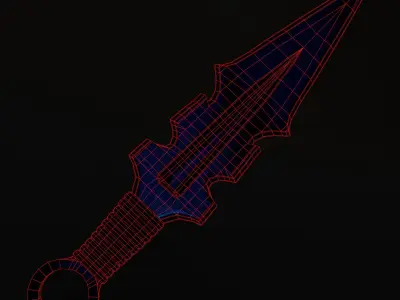 Kunai sword Low-poly 3D model