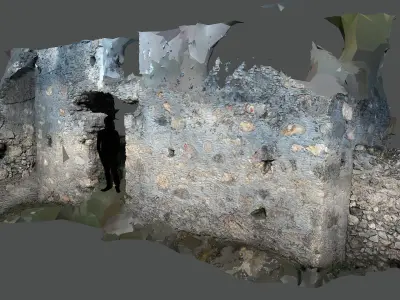 Abandoned House Ruined Part Scan - House Wall 3D model