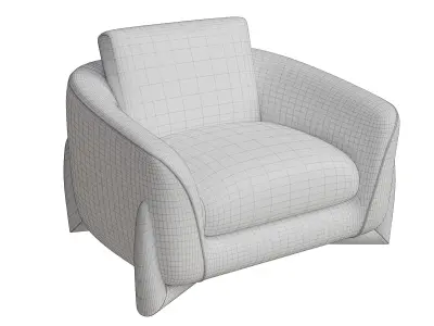 Chair With Wood Accent Beige Low-poly 3D model