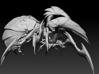 dreadful beetle high poly zbrush project 3D model