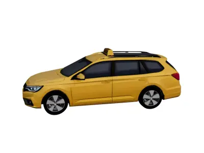 Low Poly Station Taxi Car Vehicle Model PBR Texture Low-poly 3D model