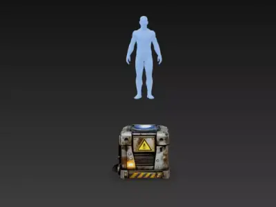 Sci-Fi Hologram Projector - Futuristic Industrial Device - PBR Low-poly 3D model